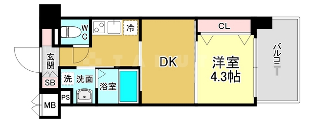 ライブガーデン江坂Ⅷの間取り