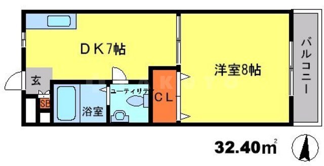千里山西コーポ第1ビルの間取り