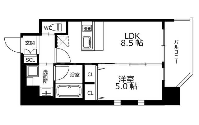 プレジオ江坂Ⅱの間取り