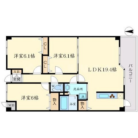 シャトー桃山台の間取り