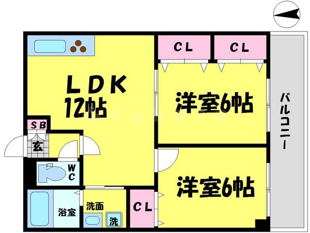 アドバンス松田Ⅲ番館の間取り