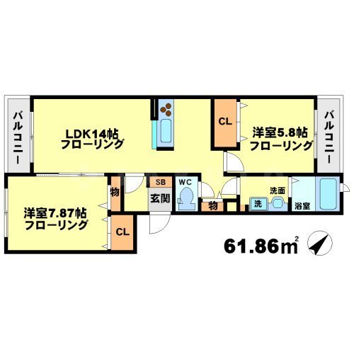 シャーメゾン桃竹の間取り