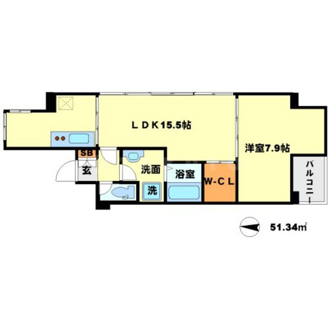 サンレムート江坂eastの間取り