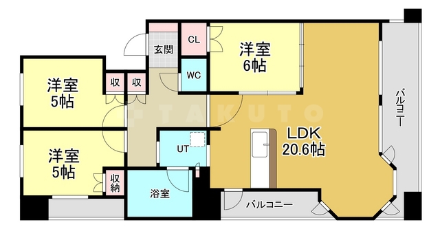プロパレス江坂公園ロマネスタの間取り