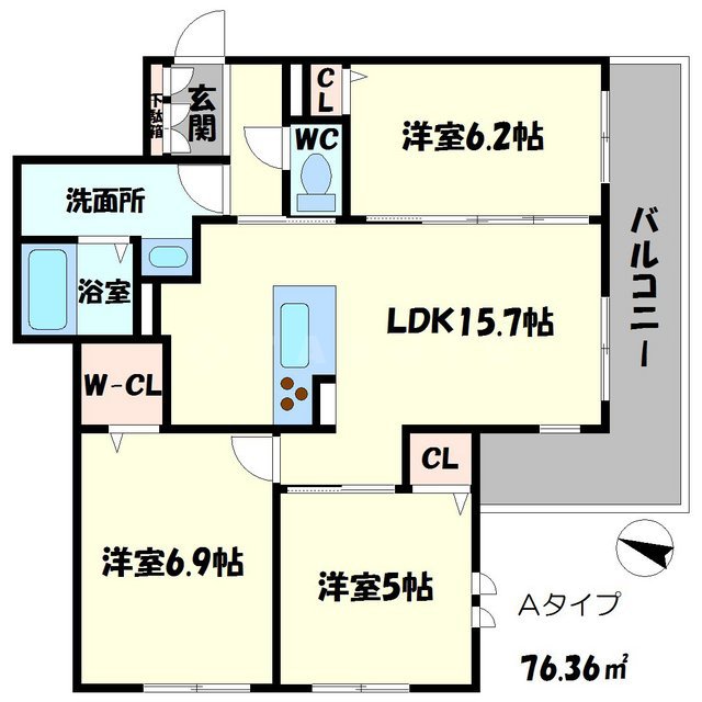 シャーメゾン桃李の間取り