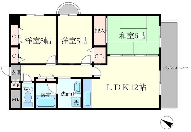 ハイムスーベニール東豊中の間取り
