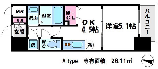 レジュールアッシュ桜宮リバーテラスの間取り