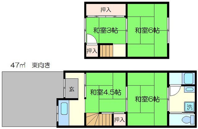 松尾鈴川町貸家の間取り