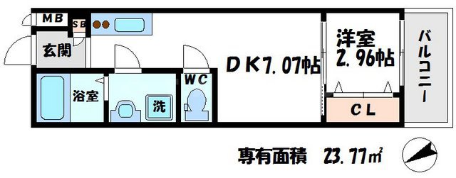 ドゥエリング大阪城北の間取り
