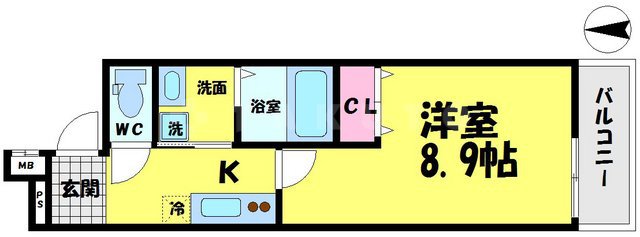 フジパレス関目Ⅱ番館の間取り