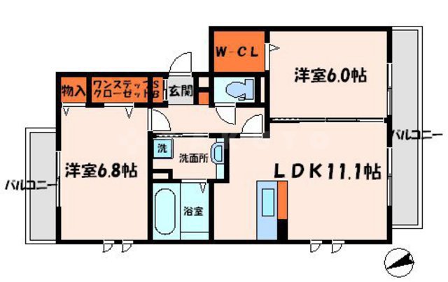 セゾン・クレールⅡ棟の間取り