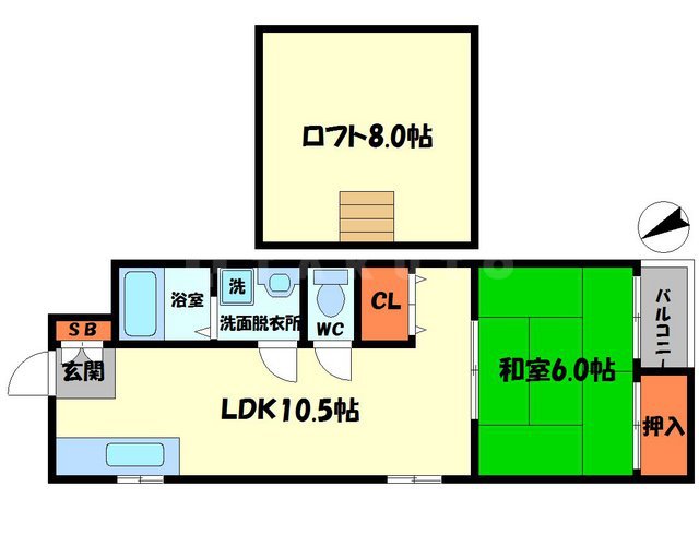 若竹ハイツの間取り