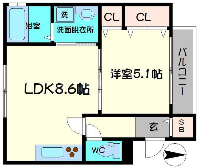 クリエオーレ上野口Ⅱの間取り