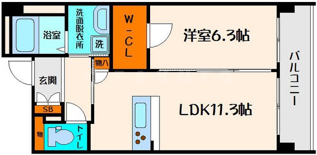 203号室の間取り