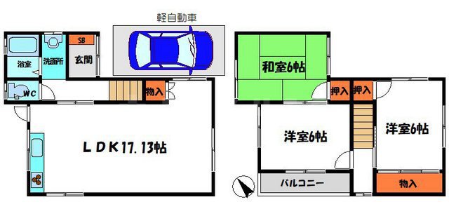 守口市梶町4丁目戸建住宅の間取り