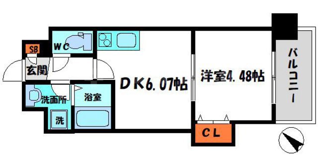 ドゥエリング太子橋今市の間取り