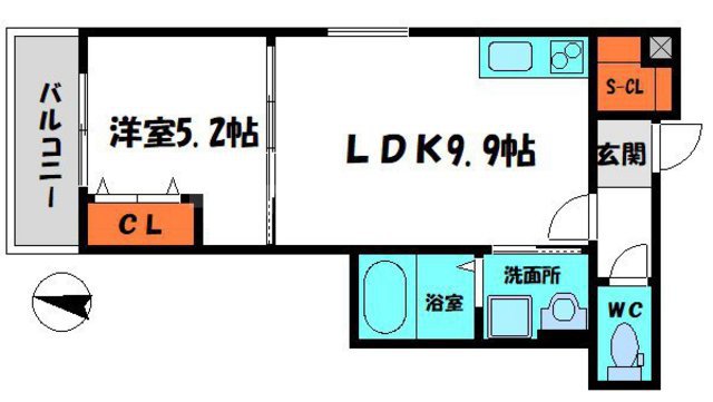 セレニティ八雲北町2丁目B棟の間取り