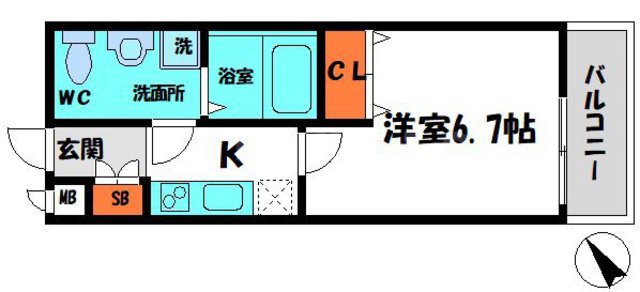カーサクレスト清水Ⅰの間取り