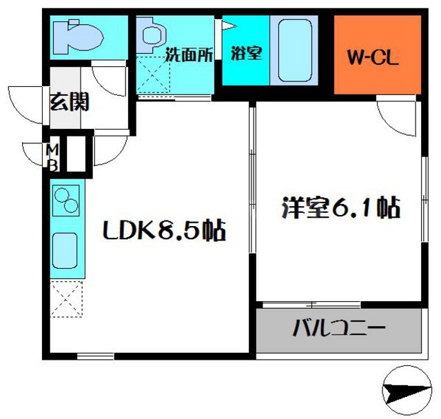 フジパレス大和田Ⅰ番館の間取り