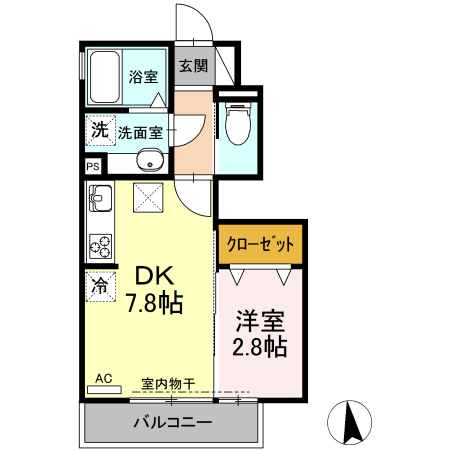 G-room飯柄(ジールームイイガラ) A棟の間取り
