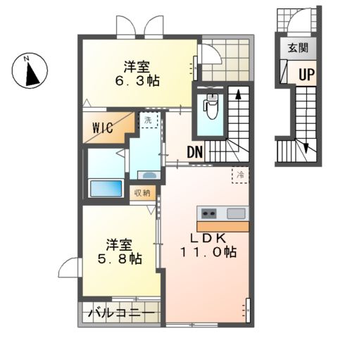 フェリシェタ ドミールの間取り