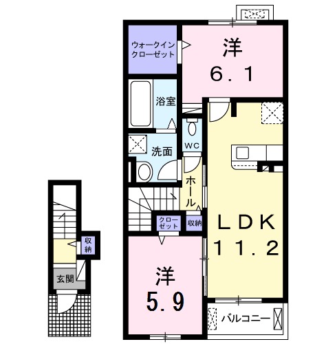 シェ モワ ココの間取り
