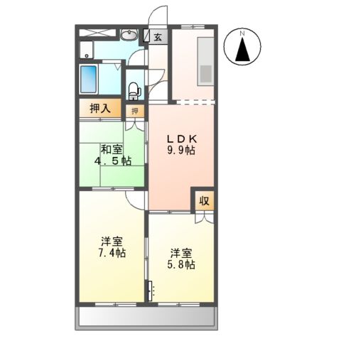 サンコートASABAの間取り