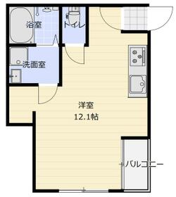 アークウィル下館・107号室の間取り