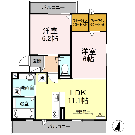 Ks’(ケイエス) Aの間取り