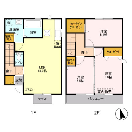 グリンヴェール Cの間取り