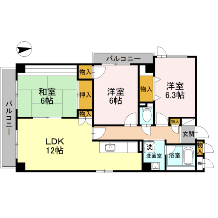 パープルツィン園田の間取り