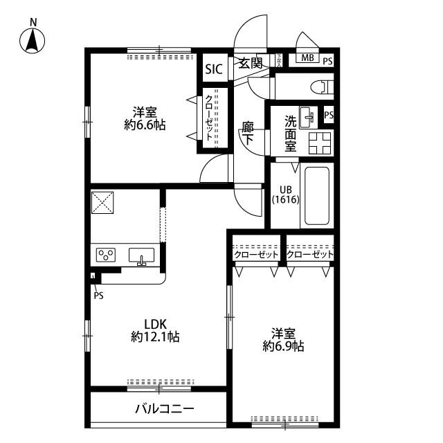 アムール サンドエルⅠの間取り