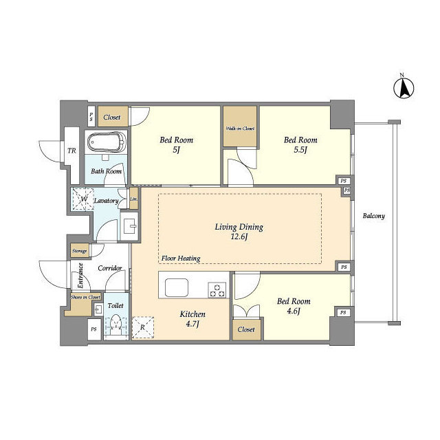 オアーゼ新宿市谷薬王寺の間取り