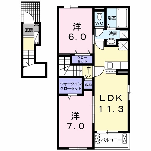 メゾン・ルミナーレAの間取り