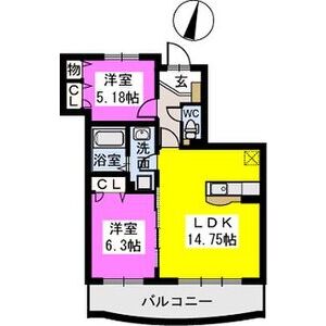 302号室の間取り