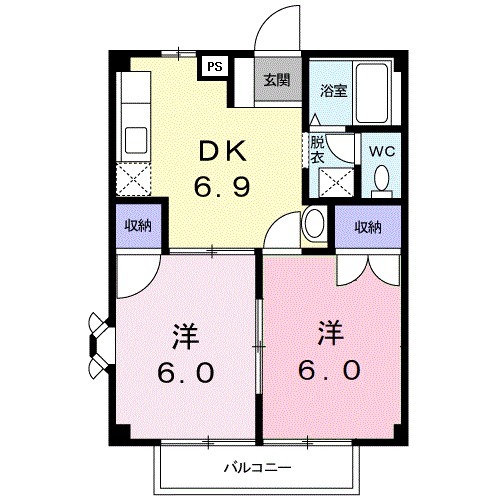 グランドハイツ市川Bの間取り