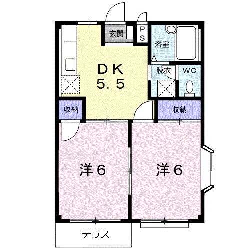 シャンブル21 Cの間取り