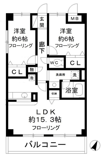 ゼファーシャン・ティオン蘇我弐番館の間取り