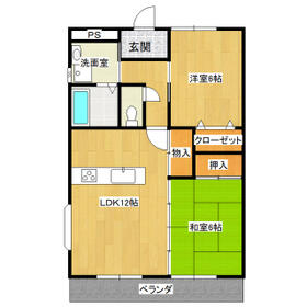 ベルメゾンかわもと2の間取り