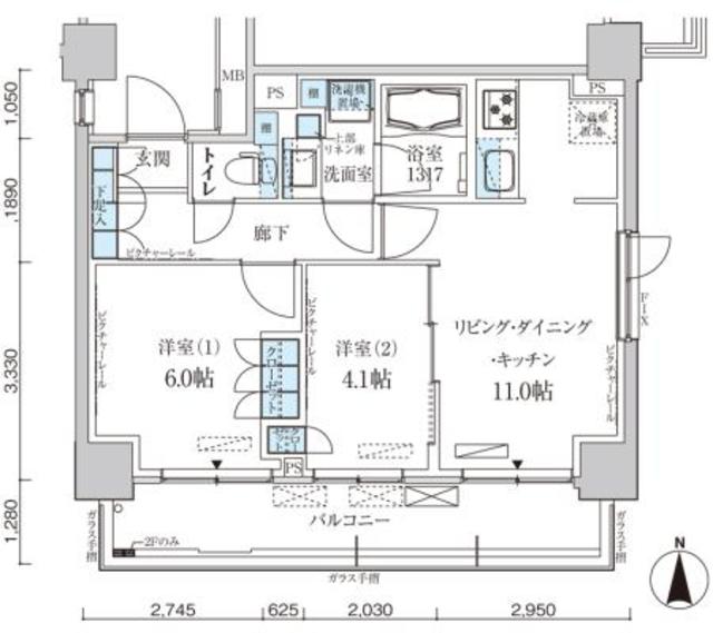 パークアクシス菊川ステーションゲート・308号室の間取り