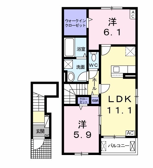アルモニーカルム Wの間取り