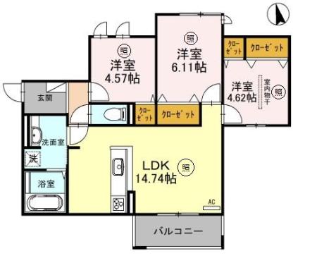 PALACE WEST千里丘B棟の間取り