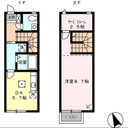 リースランド四日市東 Aの間取り