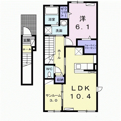 ミルト アンジュ Ⅱの間取り