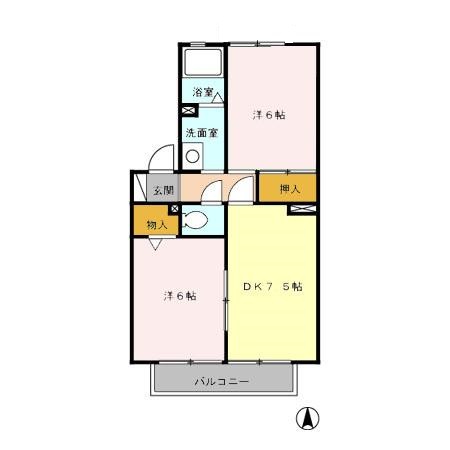 パラシオ愛芳 Bの間取り