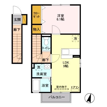 サンビレッジ戸祭 Bの間取り