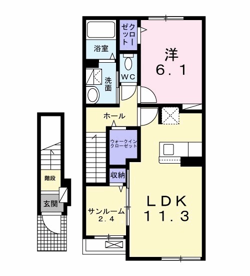 ソレイユ.Fの間取り