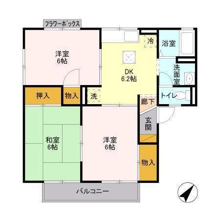 メゾン森PartⅢ・Ⅴの間取り