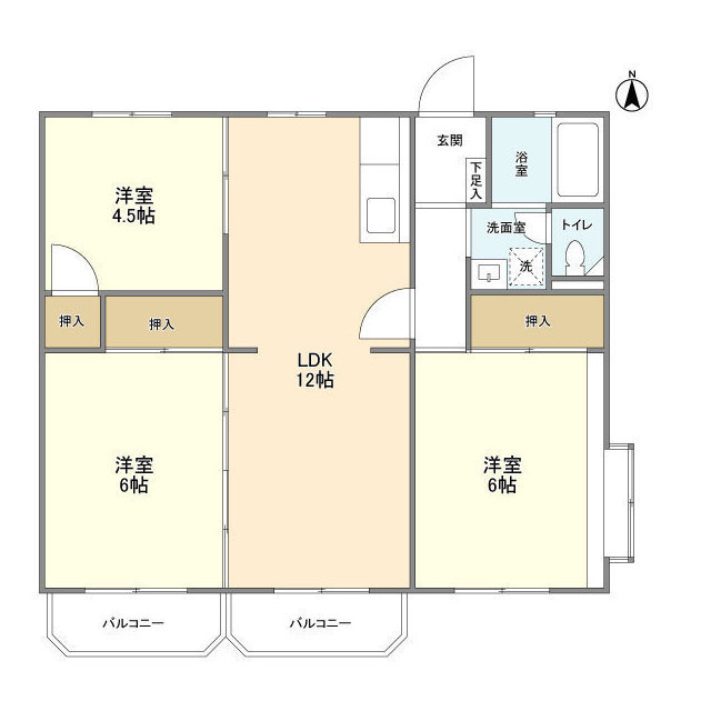 グリーンコーポ金田14号棟の間取り