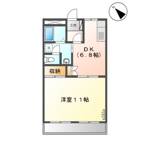 ハイツ岡西Ⅱの間取り